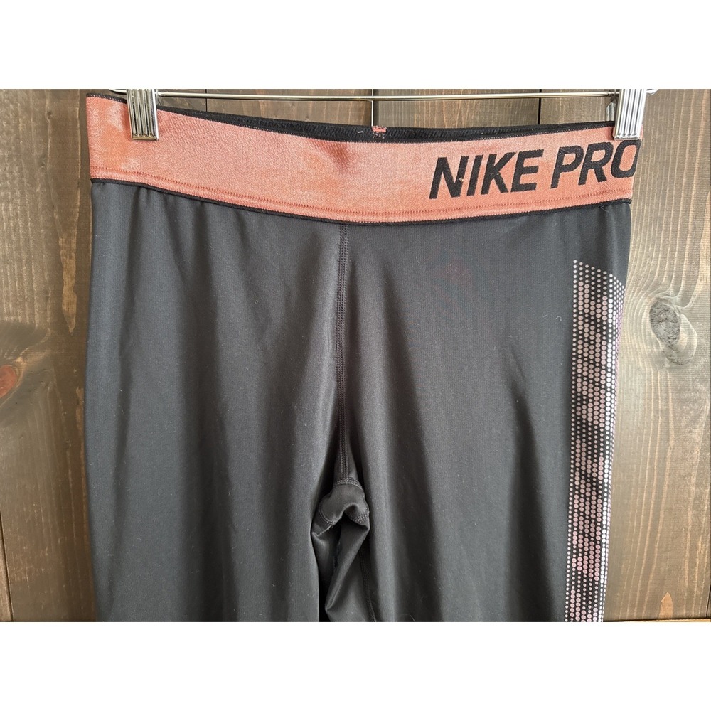 NIKE PRO WOMEN DRI-FIT TRAINING MID RISE‎ ROSE GOLD LEGGINGS SIZE M